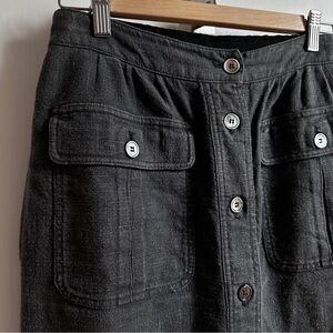 Linen Buttoned Front Skirt